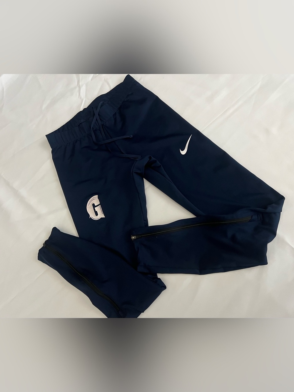 Nike Kids Navy Track Joggers with White Swoosh